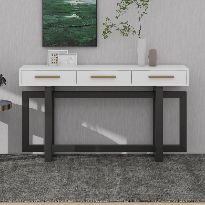 Elegant Console Table With Three Drawers