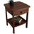 Wood Curved End Table/Night Stand With One Drawer, Brown-125481385