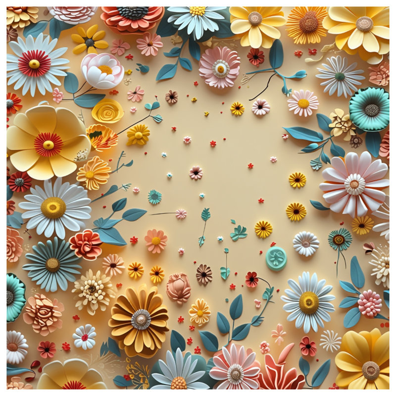 Housse de couette florale en papier, Lit simple
