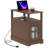 End Table With Charging Station, Narrow Side Table With USB Ports And Outlets, Small Table With Hidden Storage And Open Shelf For Living Room