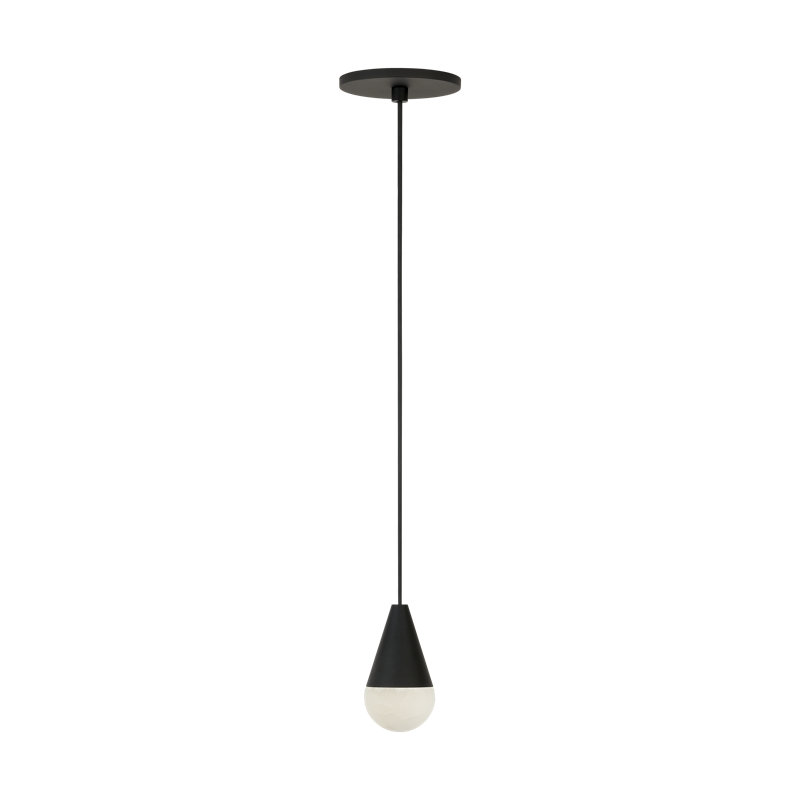 Sean Lavin Cupola 1-light Pendant in Nightshade Black with Alabaster shade