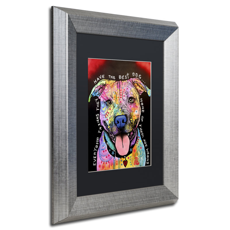 « best dog », impression, Noir, H 14 po x l 11 po x P 0,5 po, Cadre argenté