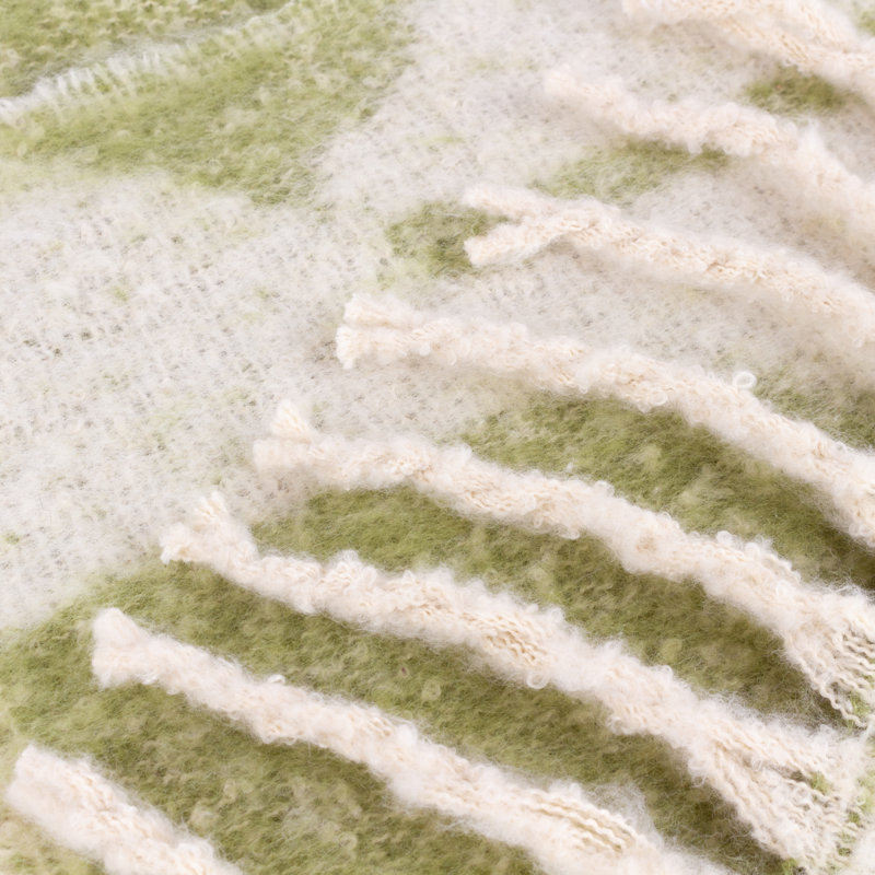 Satanta Hand Woven Throw Blanket, Olive