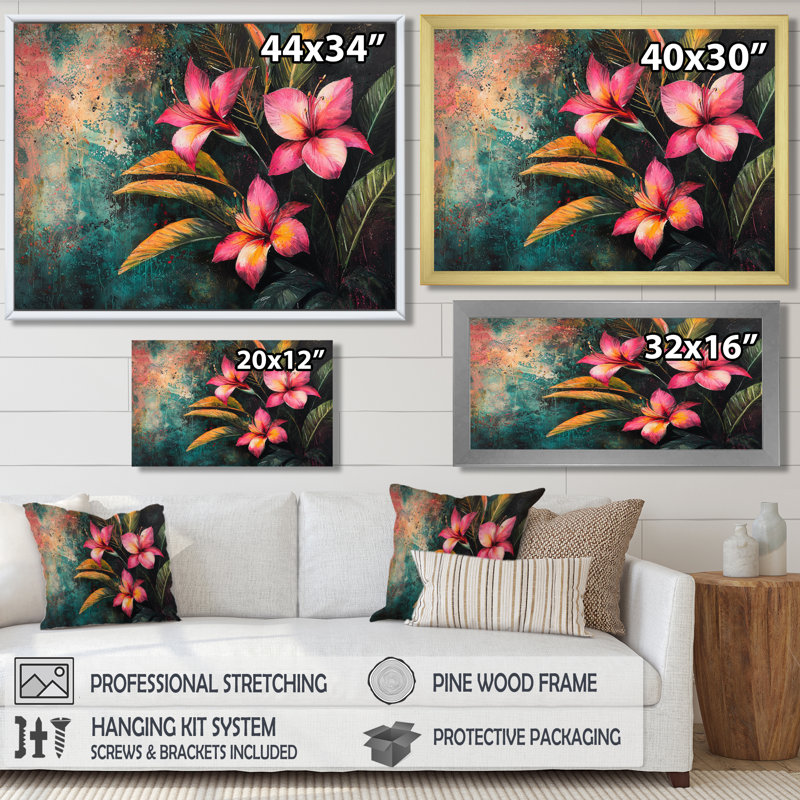 Matzke - Floral Large Wall Art, H 30 po x l 40 po, Toile tendue sur cadre, Ne s’applique pas