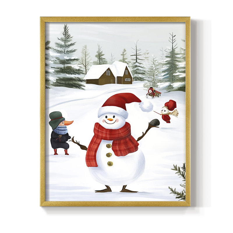 «Christmas Holiday Art CCXLV III», reproduction d'art encadrée - bois massif, H 21 po x l 17 po, Doré