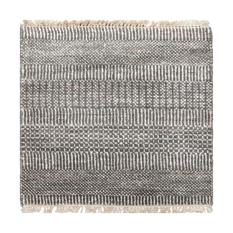 Tapis oriental ivoire en laine et  2 pi x 2 pi