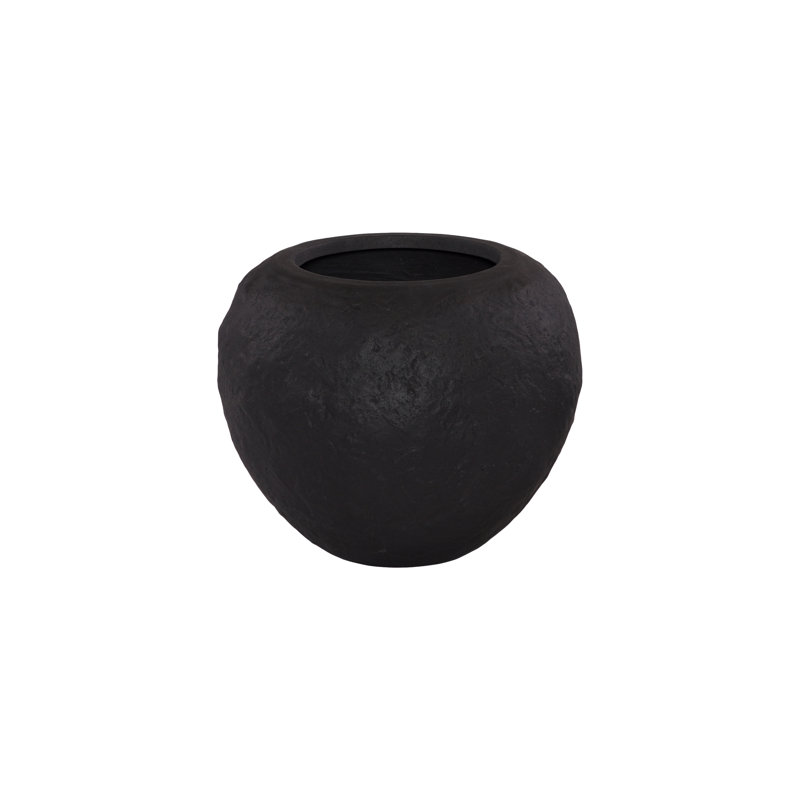 Aera Planter Wide, Black, Small, 16" H x 19" W x 19" D