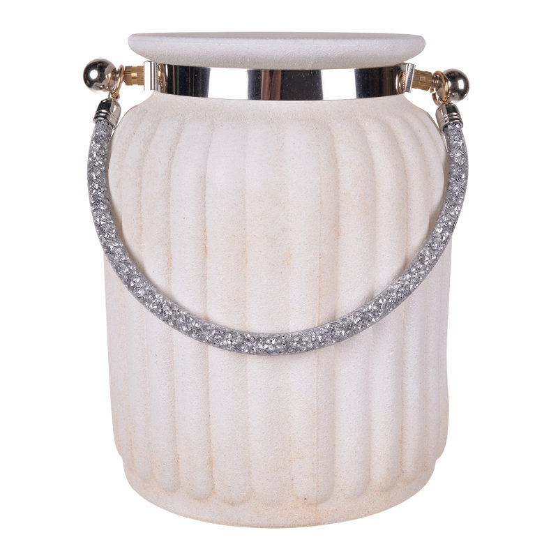 Carmel Handmade Table Vase, White, 8" H x 6" W x 6" D