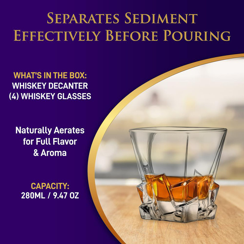 Ensemble de carafe à whisky 5 pièces Filippa Home Bar