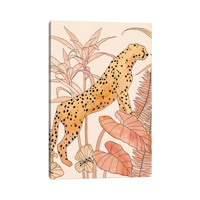 Blush Cheetah II by Annie Warren - Wrapped Canvas Print, 20.32 cm H x 30.48 cm W