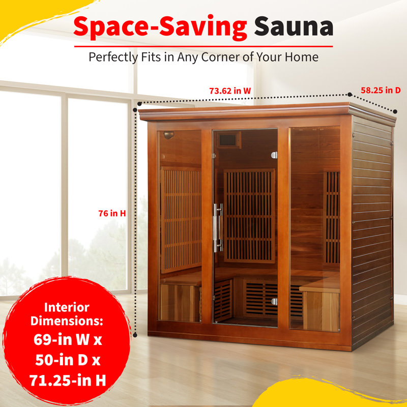 Elite 5-Person Canadian Red Cedar Infrared Sauna