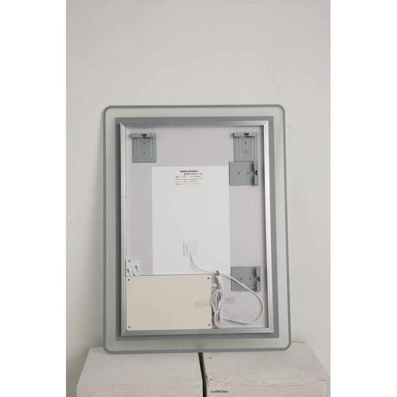 Miroir de salle de bain 36 po x 36 po à DEL avec miroirs de salle de bain avec lumières frontales anti-buée et sans miroir