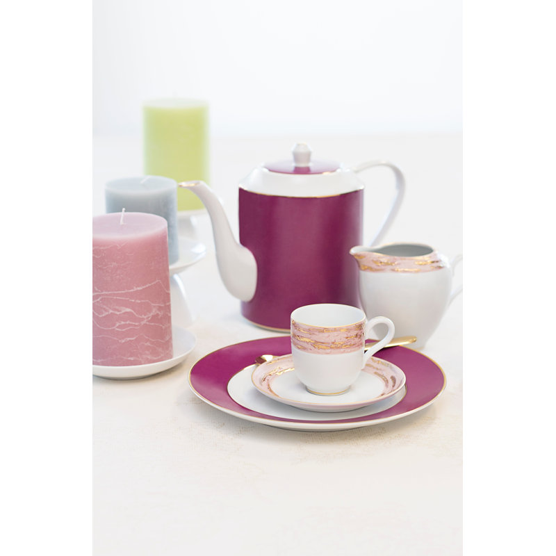 Olivia 4-Piece Place Setting, White; Pink; Purple; Gold