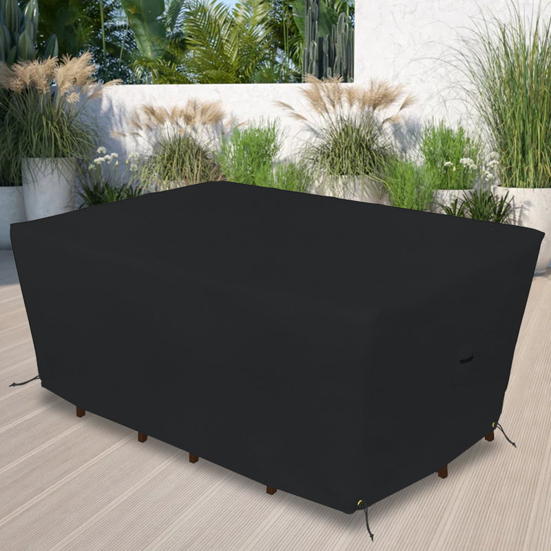 Alyah Dining Set Cover Furniture Cover, Water-Resistant, UV & Tear Resistant Rectangular Outdoor Dining Table and Chair Cover for Patio Furniture with Air Vent & Drawstrings