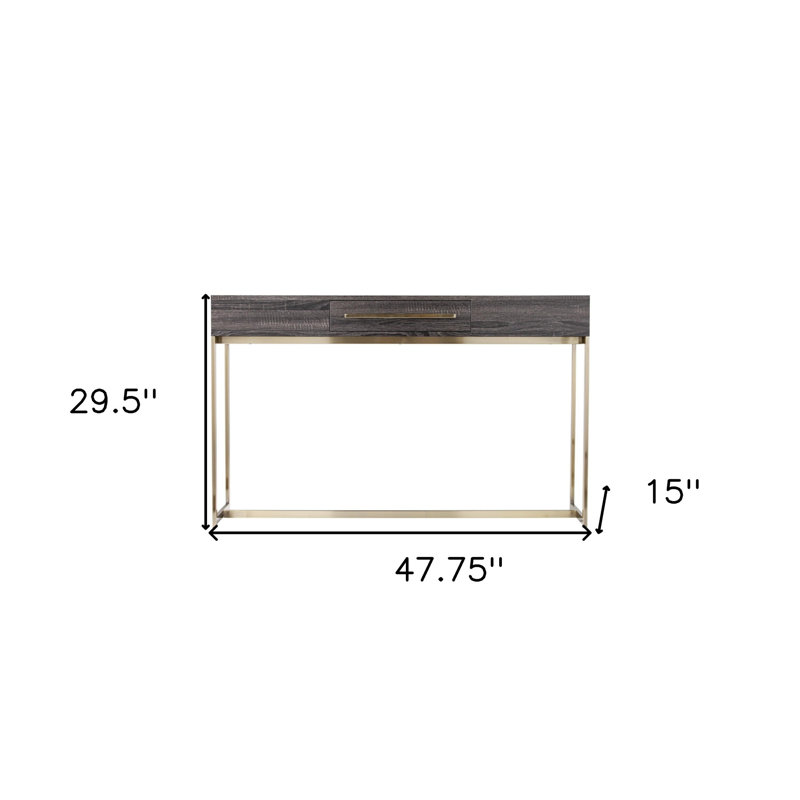 Console 48 po avec cadre gris et doré