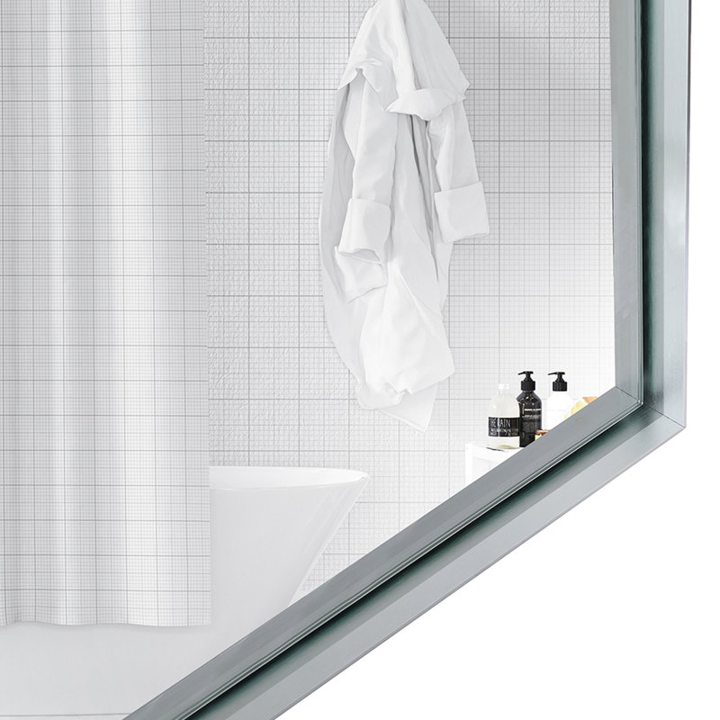 Miroir de salle de bain mural, Argent argent, 30,08 po x 38,82 po