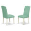 L'ensemble de salle à manger 7 pièces se compose d'une table de salle à manger ovale avec rallonge papillon et de 6 chaises Parson rembourrées en similicuir, blanc lin-238454816-238454817