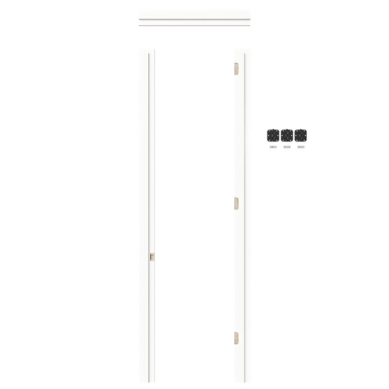 Ensemble de cadre de porte réglable en pin blanc (18" à 36" L x 80" H) pour portes à ouverture à gauche, avec 3 charnières noires, assemblage requis
