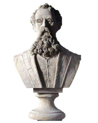 Statue buste Charles Dickens