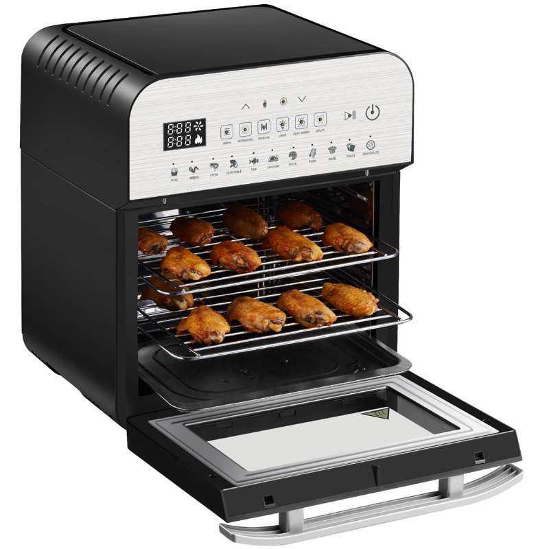 GoWISE USA 12.7 Qt Electric Air Fryer, Silver/Black