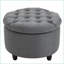 Repose-pieds avec repose-pieds capitonné en lin gris anthracite avec couvercle amovible pour salon et chambre à coucher | Bois | Noir
