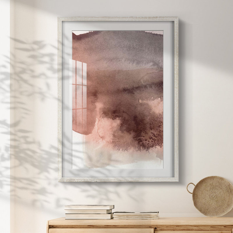 Red Ochre abstrait II - impression encadrée, H 28,5 po x l 20,5 po, Blanc
