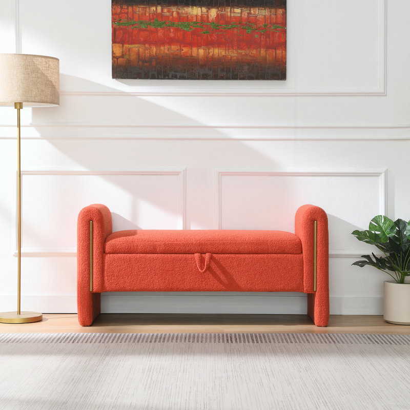 Banc de bout avec accoudoirs et rangement Modern, Orange, Orange, Orange