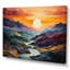 «Orange Teal Mountains Bold Landscape», reproduction d'art sur toile-126339483-183159780