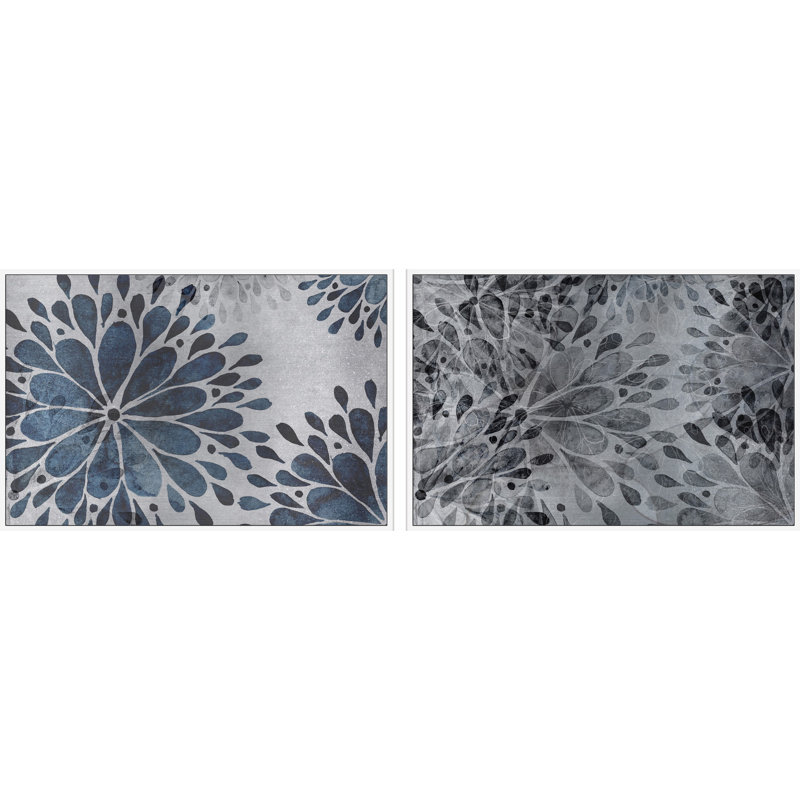 Diptych de pétales de pétale, H 30 po x l 45 po x P 1,5 po