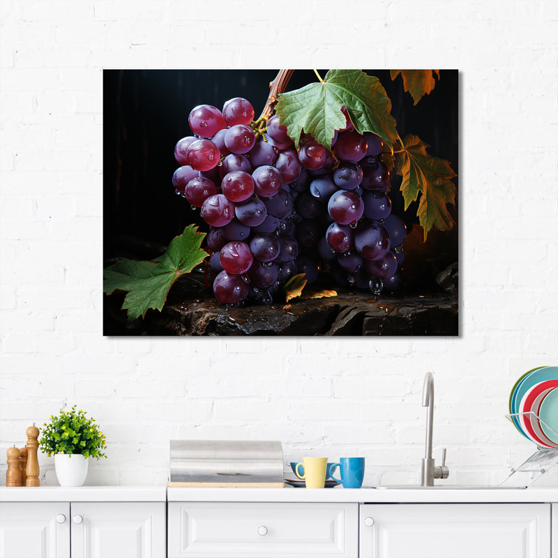 Fruits, raisins royaux, vignoble III - fruits, art mural, H 12 po x l 20 po x P 1 po