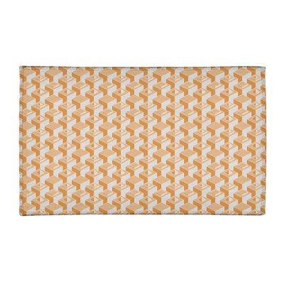 Tapis orange/ivoire monochrome skyscrapers light