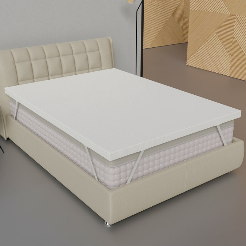 Medium Firm Density Foam Toppers with Cover, Orthopedic Benefits, Relieves Pain & Provides Back Support, Queen, 1"