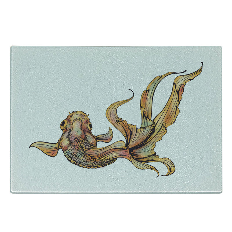 Multicolore planche à découper en verre trempé Ambesonne Goldfish