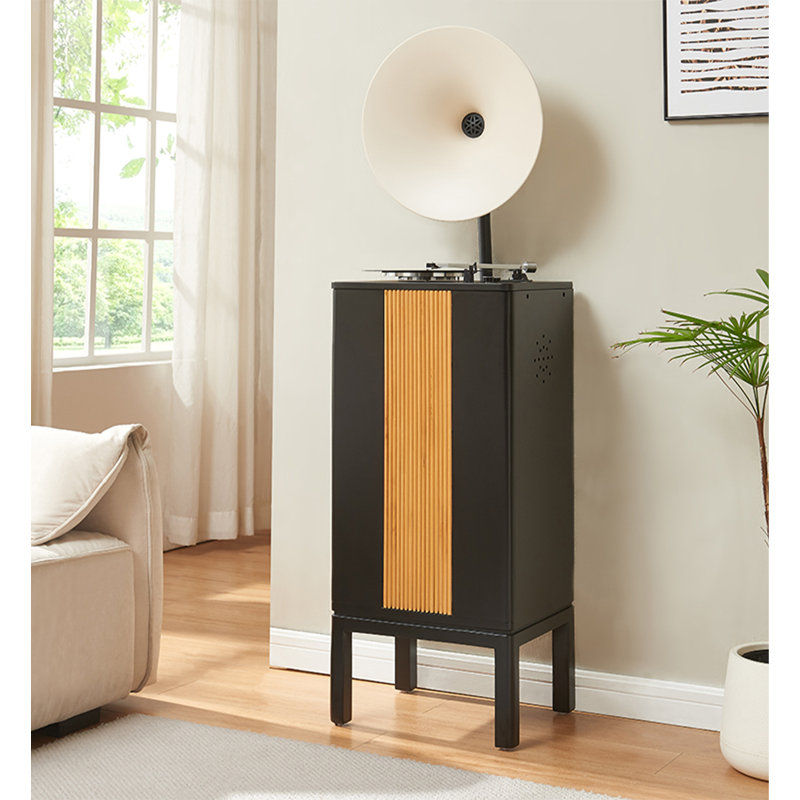 Rubber Wood Modern Phonograph: Bluetooth Luxury Turntable