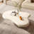 Latreice Modern Cloud Coffee Table - Minimalist Cream Irregular-Shaped Side Table for Small Spaces, Boho Chic Living Room Accent