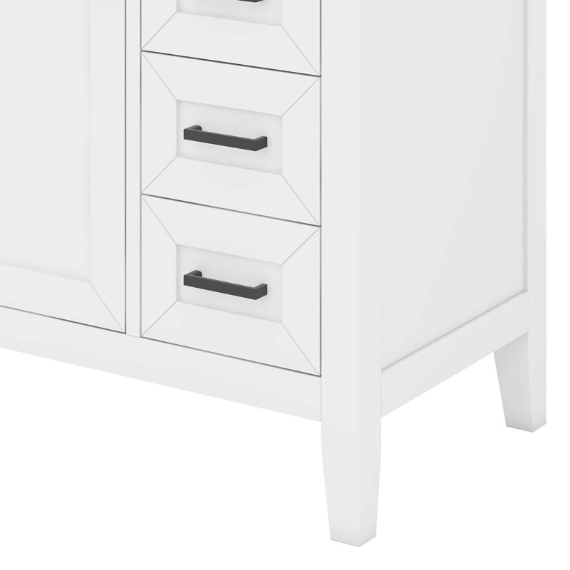 Meuble-lavabo sophistiqué de 30 pouces entièrement équipé avec lavabo, Blanc