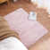 Umeh Cozy Faux Rabbit Fur Area Rug Machine Washable Rug in Pink