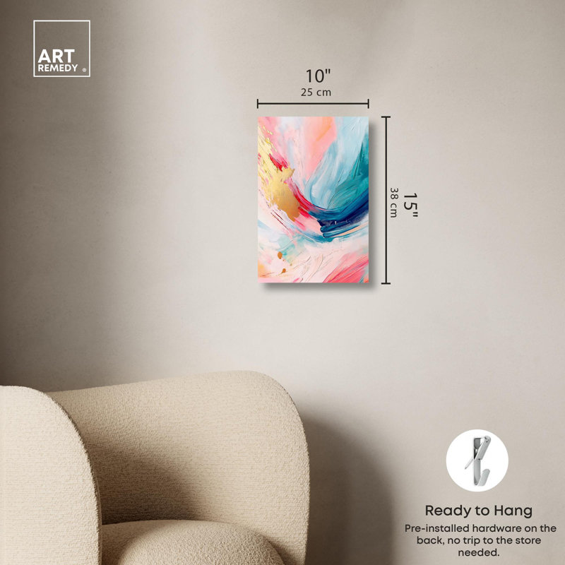 Art, art abstrait, couleurs néon, toile, H 15 po x l 10 po, Toile tendue