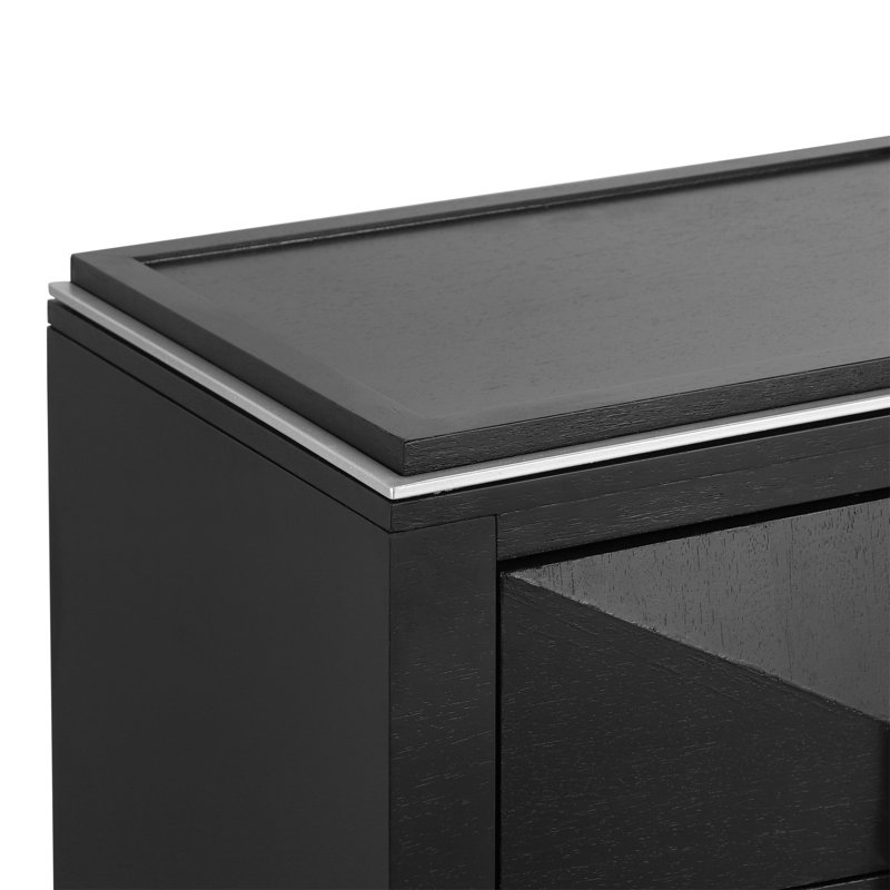 Table de chevet moderne Mid-Century, Noir