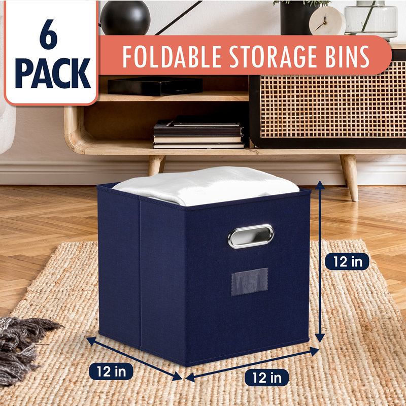 Bac en carton pliable, Bleu marine