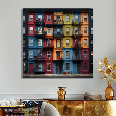 Colorful Apartments In Hong Kong - City Buildings Wall Art Decor