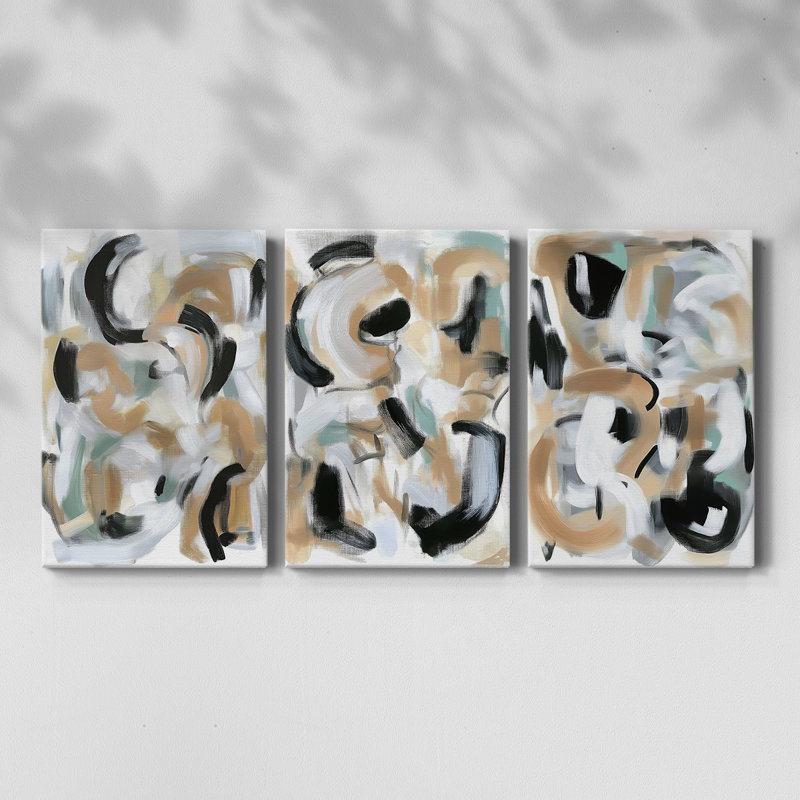 Série ABSTRACT DCCXCII - Toile tendue sur mesure - 3 pièces, H 36 po x l 72 po