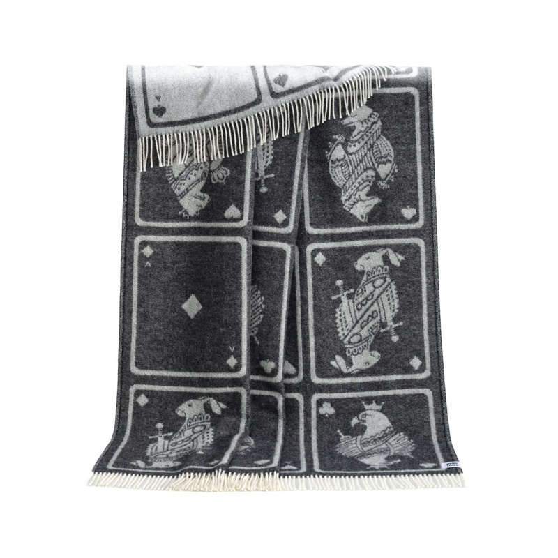 Black Playing Cards Recycled Merino Wool Throw