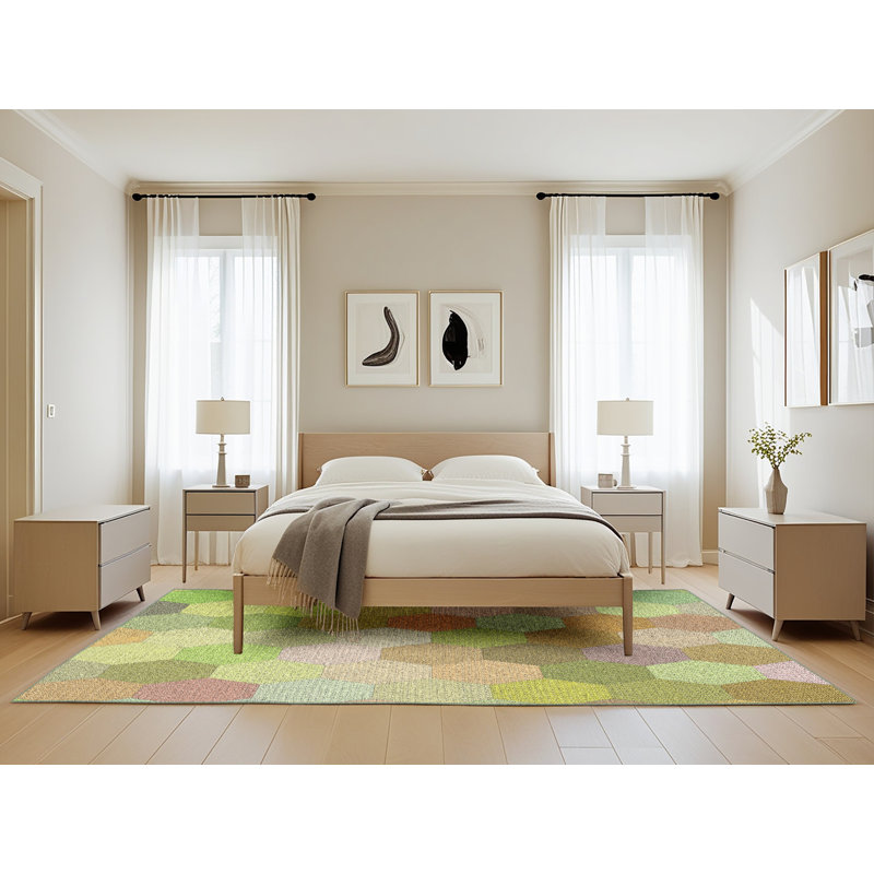 Tapis vert/brun à motifs Brimfield, Rectangle 5 pi x 8 pi