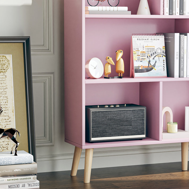 Bibliothèque Marlik, (8 tablettes) H 42,5 po x l 47,2 po x P 9,4 po, Rose