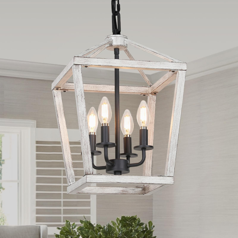 Lustre Ressa, Blanc brossé / chêne