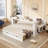 Queen Size Daybed With Removable Desk, Storage Drawers & Hydraulic Side Table-2113982156-2113982158