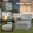 Cassville 8 - Person No Assembly Required Outdoor Conversation Set, Patio Wicker Sectional Seating Group with Cushions, All Weather Sofa Set with Optional Fire Pit Table for Garden Backyard-93662487-93092040