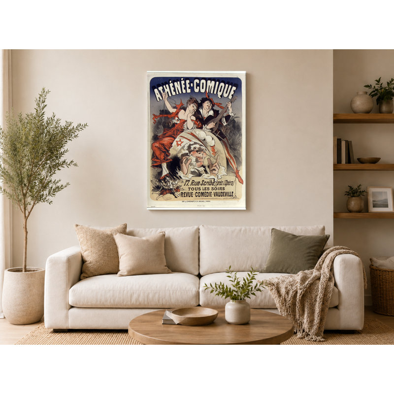 «Athénée Comique 1890s French Theatre», affiche rétro sur toile - Art mural sur toile