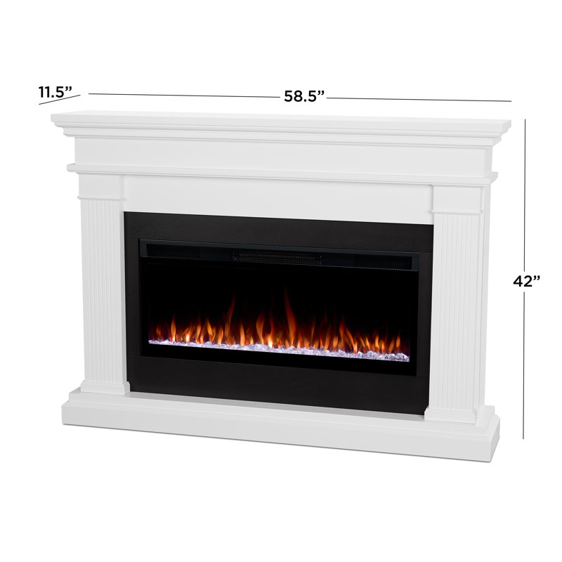 Beau 59" Landscape Electric Fireplace by Real Flame, White, Standard